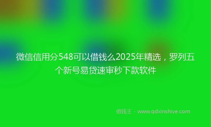 微信信用分548可以借钱么2025年精选，罗列五个新号易贷速审秒下款软件