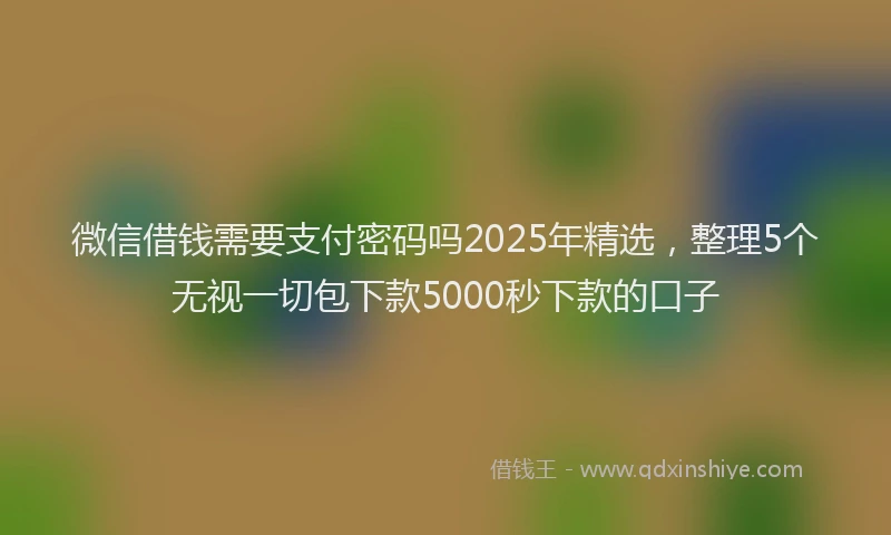 微信借钱需要支付密码吗2025年精选，整理5个无视一切包下款5000秒下款的口子