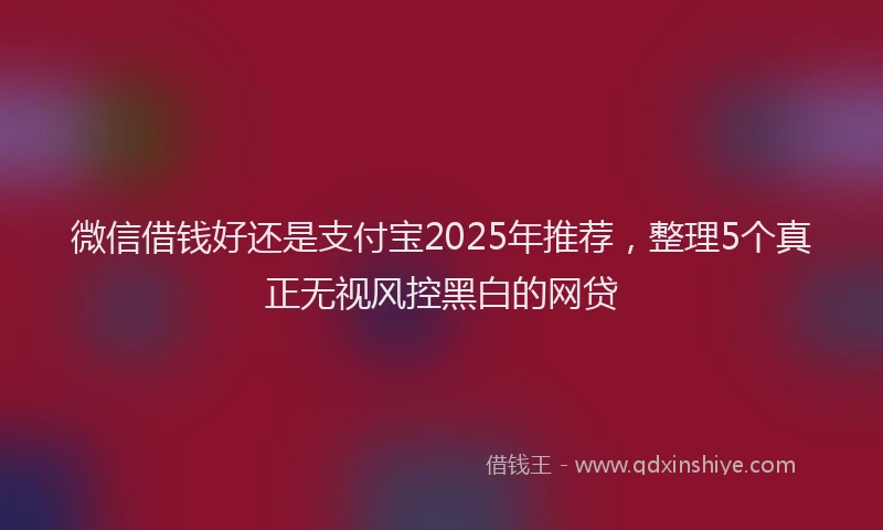 微信借钱好还是支付宝2025年推荐，整理5个真正无视风控黑白的网贷