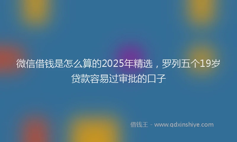微信借钱是怎么算的2025年精选，罗列五个19岁贷款容易过审批的口子
