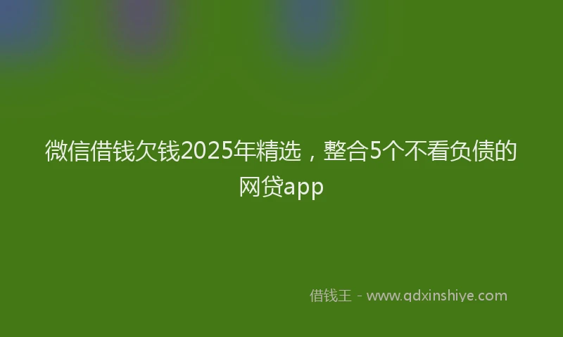 微信借钱欠钱2025年精选，整合5个不看负债的网贷app
