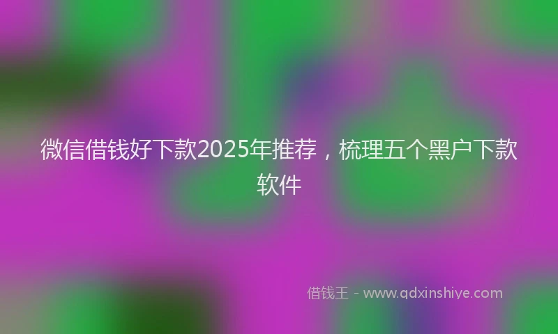 微信借钱好下款2025年推荐，梳理五个黑户下款软件