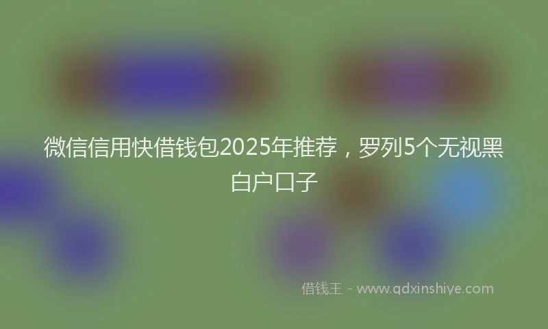 微信信用快借钱包2025年推荐，罗列5个无视黑白户口子