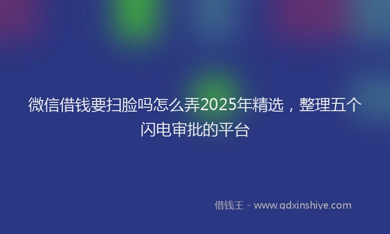 微信借钱要扫脸吗怎么弄2025年精选，整理五个闪电审批的平台