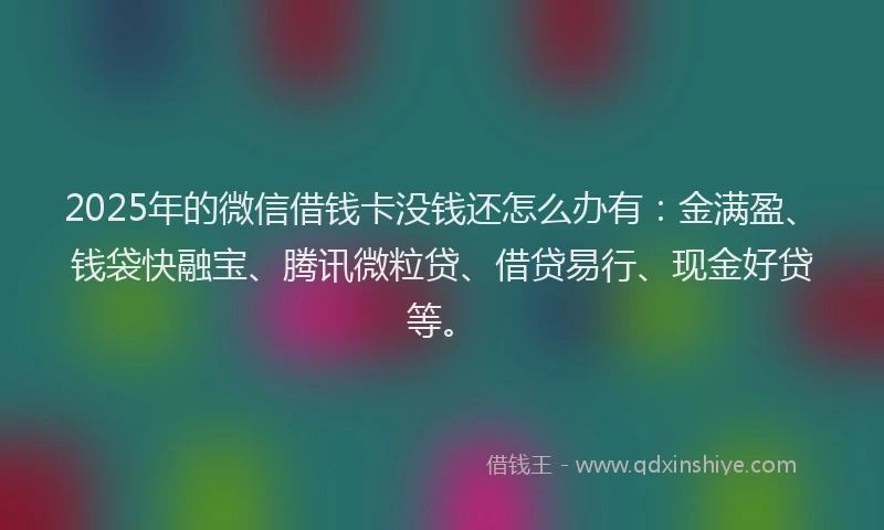 2025年的微信借钱卡没钱还怎么办有：金满盈、钱袋快融宝、腾讯微粒贷、借贷易行、现金好贷等。