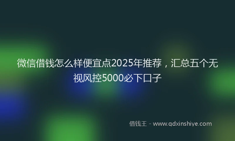 微信借钱怎么样便宜点2025年推荐，汇总五个无视风控5000必下口子