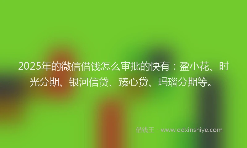 2025年的微信借钱怎么审批的快有：盈小花、时光分期、银河信贷、臻心贷、玛瑙分期等。