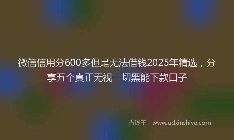 微信信用分600多但是无法借钱2025年精选，分享五个真正无视一切黑能下款口子