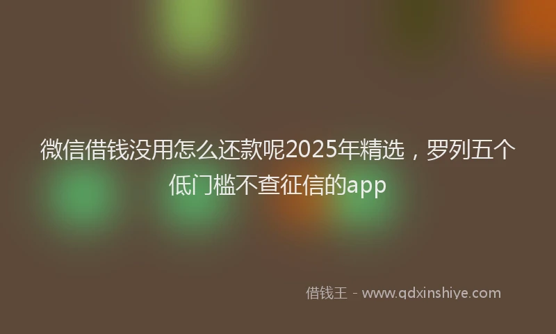 微信借钱没用怎么还款呢2025年精选，罗列五个低门槛不查征信的app
