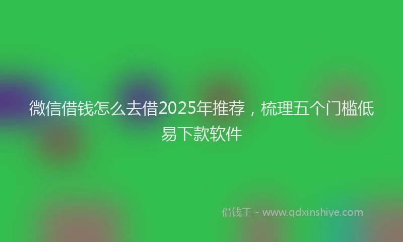 微信借钱怎么去借2025年推荐，梳理五个门槛低易下款软件