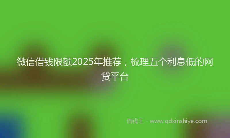 微信借钱限额2025年推荐，梳理五个利息低的网贷平台