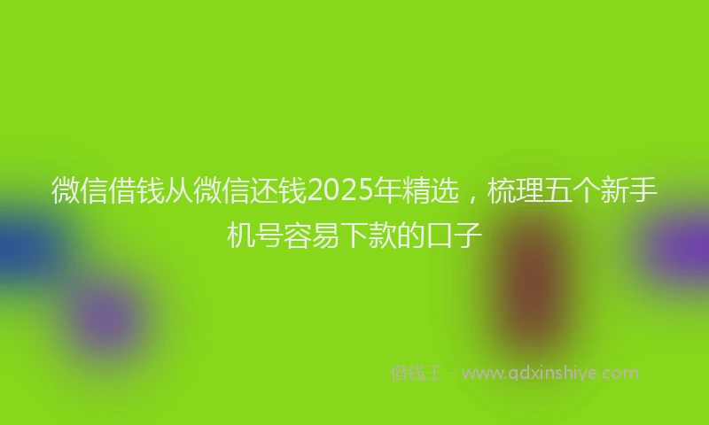 微信借钱从微信还钱2025年精选，梳理五个新手机号容易下款的口子