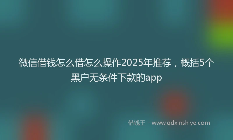 微信借钱怎么借怎么操作2025年推荐，概括5个黑户无条件下款的app