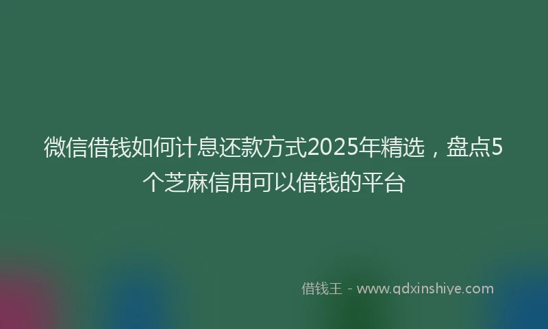 微信借钱如何计息还款方式2025年精选，盘点5个芝麻信用可以借钱的平台