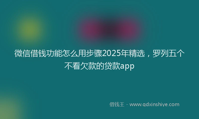 微信借钱功能怎么用步骤2025年精选，罗列五个不看欠款的贷款app