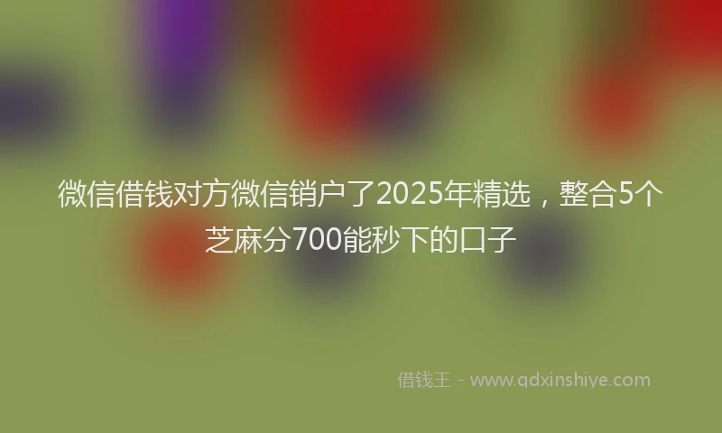微信借钱对方微信销户了2025年精选，整合5个芝麻分700能秒下的口子