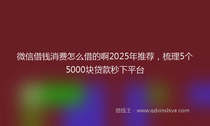 微信借钱消费怎么借的啊2025年推荐，梳理5个5000块贷款秒下平台