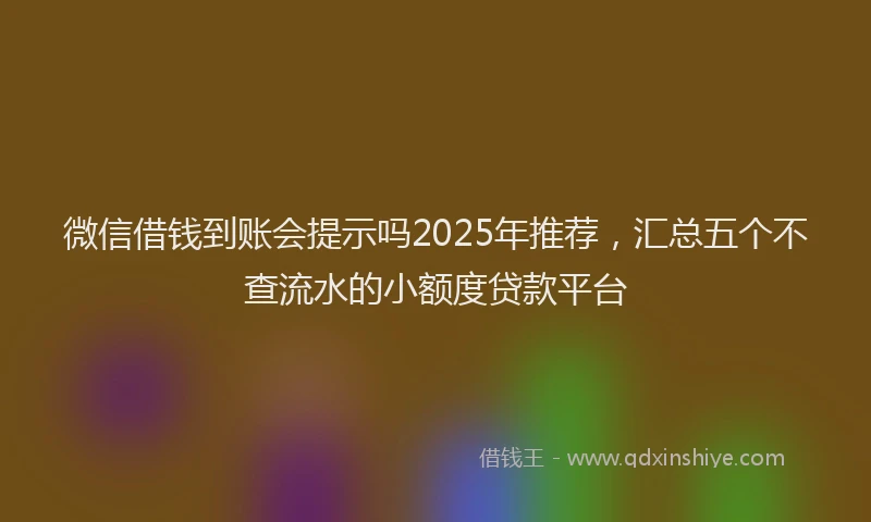 微信借钱到账会提示吗2025年推荐，汇总五个不查流水的小额度贷款平台