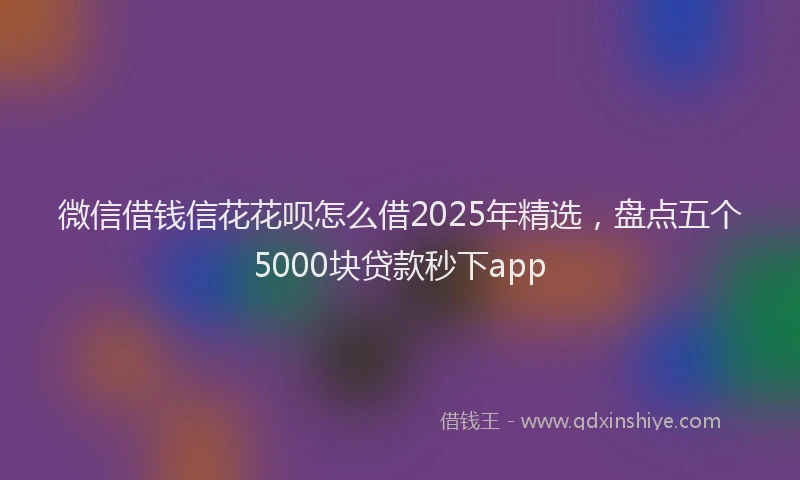 微信借钱信花花呗怎么借2025年精选，盘点五个5000块贷款秒下app