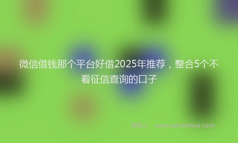 微信借钱那个平台好借2025年推荐，整合5个不看征信查询的口子
