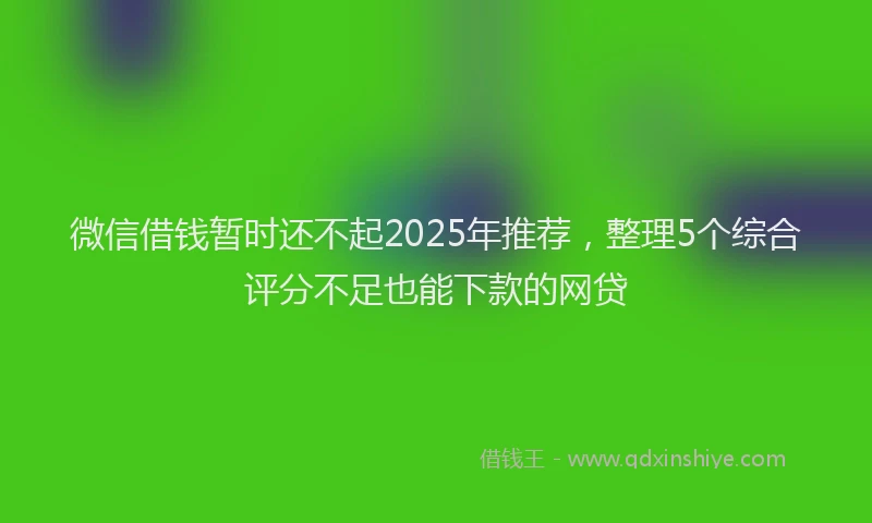 微信借钱暂时还不起2025年推荐，整理5个综合评分不足也能下款的网贷