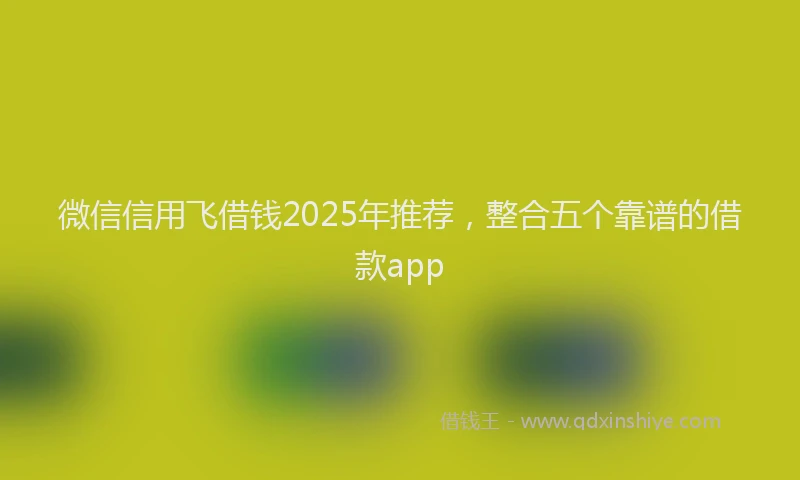 微信信用飞借钱2025年推荐，整合五个靠谱的借款app