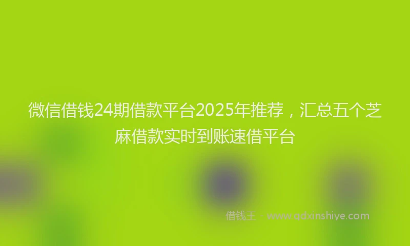 微信借钱24期借款平台2025年推荐，汇总五个芝麻借款实时到账速借平台