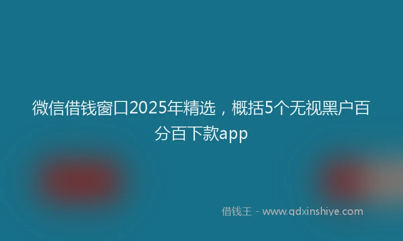 微信借钱窗口2025年精选，概括5个无视黑户百分百下款app