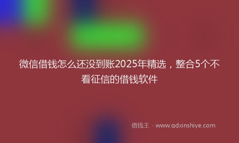 微信借钱怎么还没到账2025年精选，整合5个不看征信的借钱软件