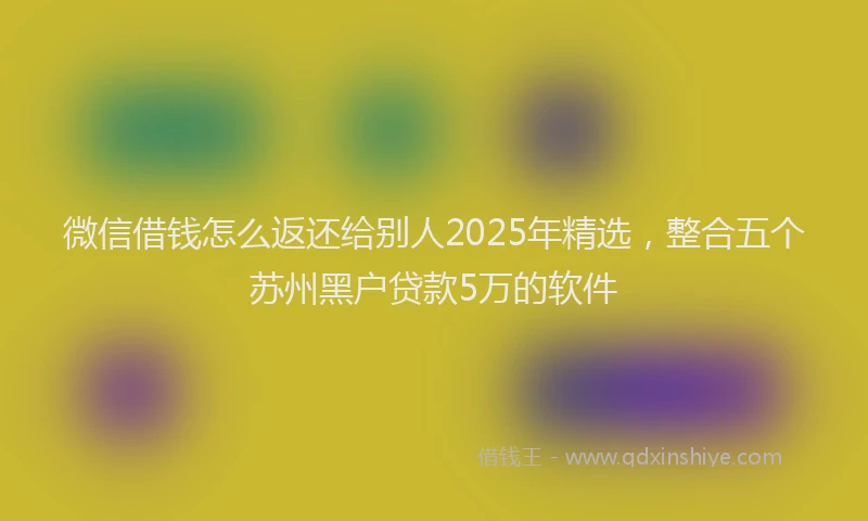 微信借钱怎么返还给别人2025年精选，整合五个苏州黑户贷款5万的软件
