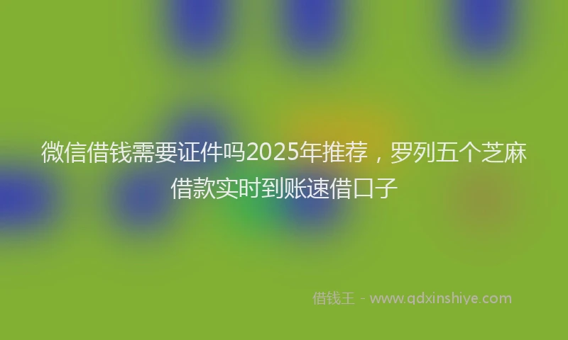 微信借钱需要证件吗2025年推荐，罗列五个芝麻借款实时到账速借口子