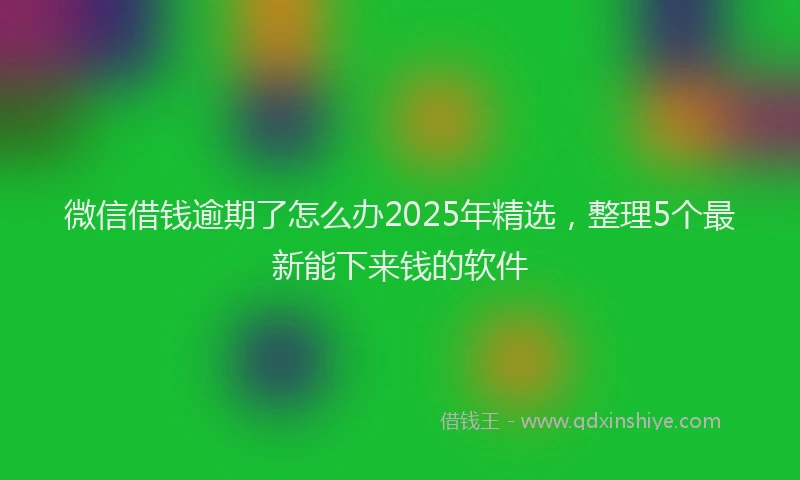 微信借钱逾期了怎么办2025年精选，整理5个最新能下来钱的软件
