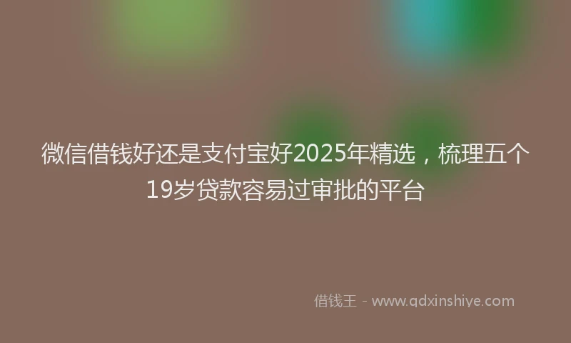 微信借钱好还是支付宝好2025年精选，梳理五个19岁贷款容易过审批的平台