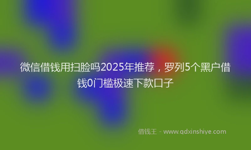 微信借钱用扫脸吗2025年推荐，罗列5个黑户借钱0门槛极速下款口子