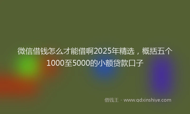 微信借钱怎么才能借啊2025年精选，概括五个1000至5000的小额贷款口子