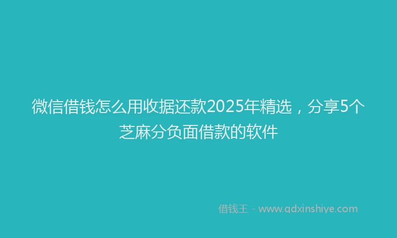 微信借钱怎么用收据还款2025年精选，分享5个芝麻分负面借款的软件