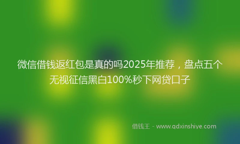 微信借钱返红包是真的吗2025年推荐，盘点五个无视征信黑白100%秒下网贷口子