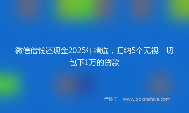 微信借钱还现金2025年精选，归纳5个无视一切包下1万的贷款