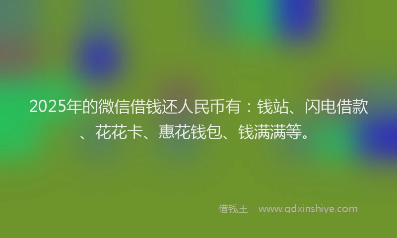 2025年的微信借钱还人民币有：钱站、闪电借款、花花卡、惠花钱包、钱满满等。