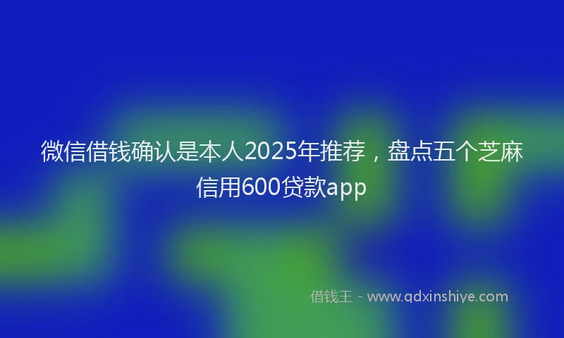 微信借钱确认是本人2025年推荐，盘点五个芝麻信用600贷款app