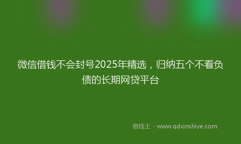 微信借钱不会封号2025年精选，归纳五个不看负债的长期网贷平台