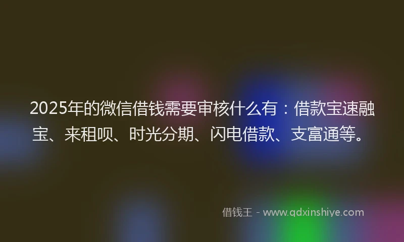 2025年的微信借钱需要审核什么有：借款宝速融宝、来租呗、时光分期、闪电借款、支富通等。