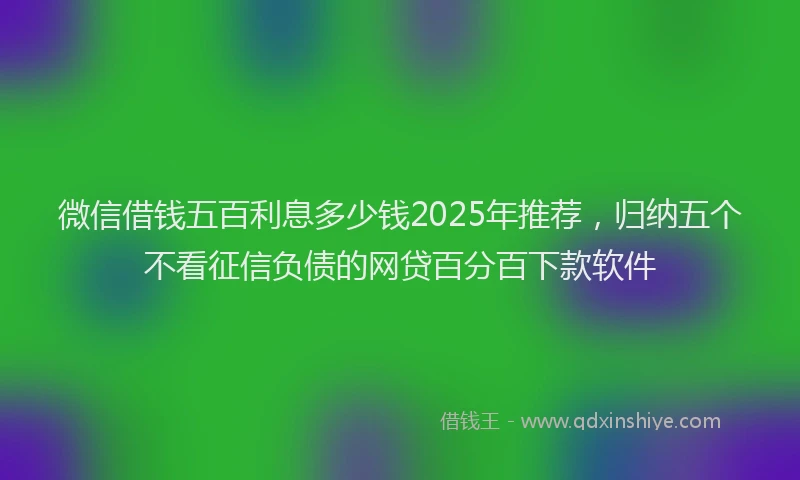 微信借钱五百利息多少钱2025年推荐，归纳五个不看征信负债的网贷百分百下款软件