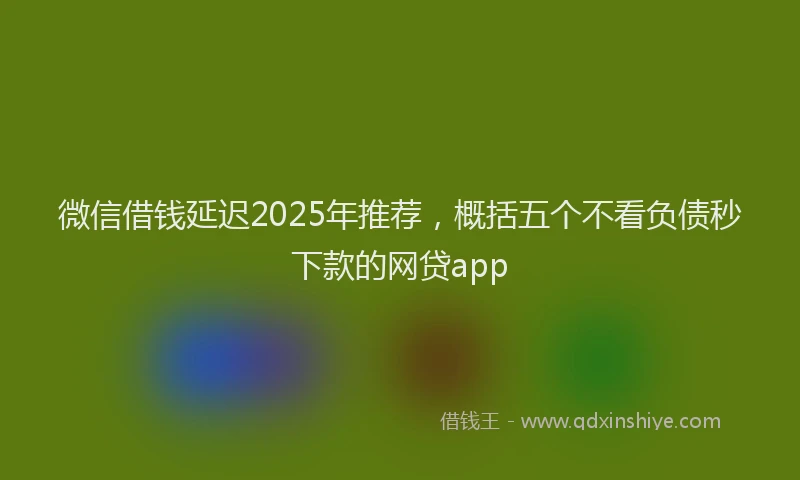 微信借钱延迟2025年推荐，概括五个不看负债秒下款的网贷app