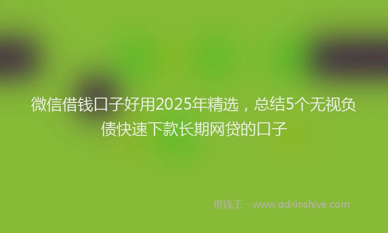 微信借钱口子好用2025年精选，总结5个无视负债快速下款长期网贷的口子