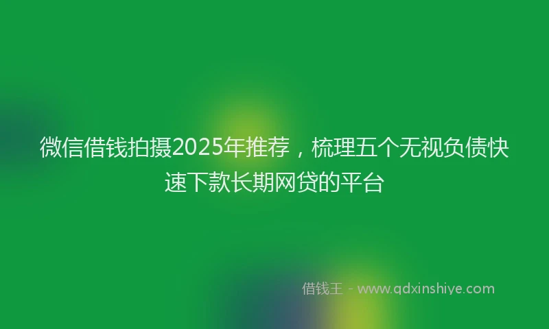 微信借钱拍摄2025年推荐，梳理五个无视负债快速下款长期网贷的平台