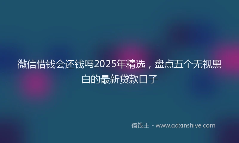 微信借钱会还钱吗2025年精选，盘点五个无视黑白的最新贷款口子