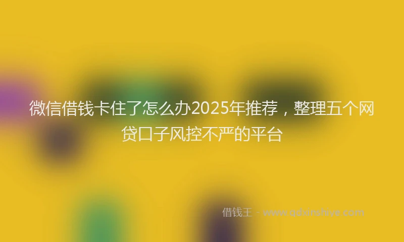 微信借钱卡住了怎么办2025年推荐，整理五个网贷口子风控不严的平台