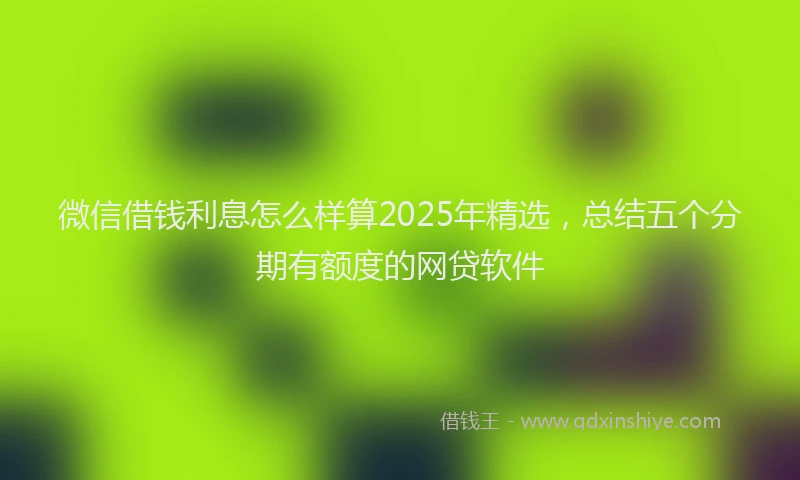 微信借钱利息怎么样算2025年精选，总结五个分期有额度的网贷软件
