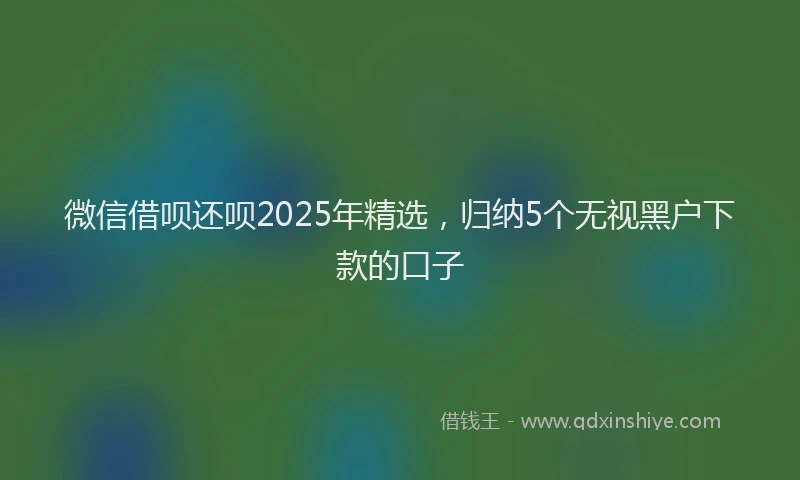 微信借呗还呗2025年精选，归纳5个无视黑户下款的口子